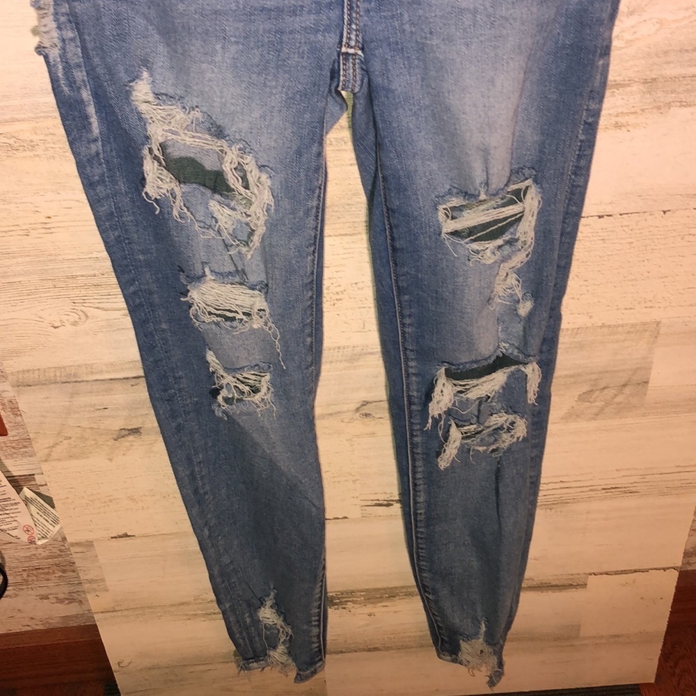 American Eagle curvy high rise Jeggings distressed jeans 0 next level stretch - Picture 9 of 13